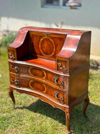 Birou Secretaire / Comodă Baroc din lemn masiv cu intarsii deosebite (Stil Bovolone)